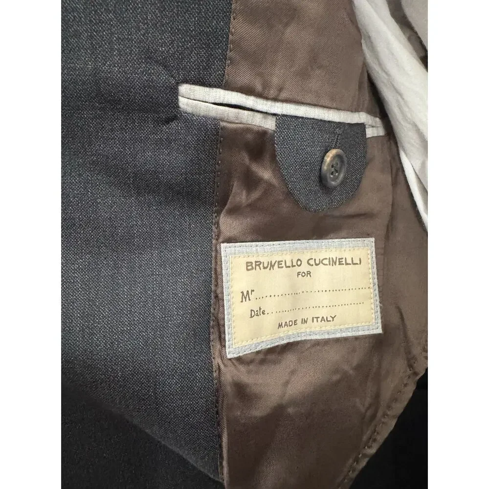 Brunello Cucinelli Charcoal Wool Sportcoat Jacket 54 IT 44 US Men’s Unstructured